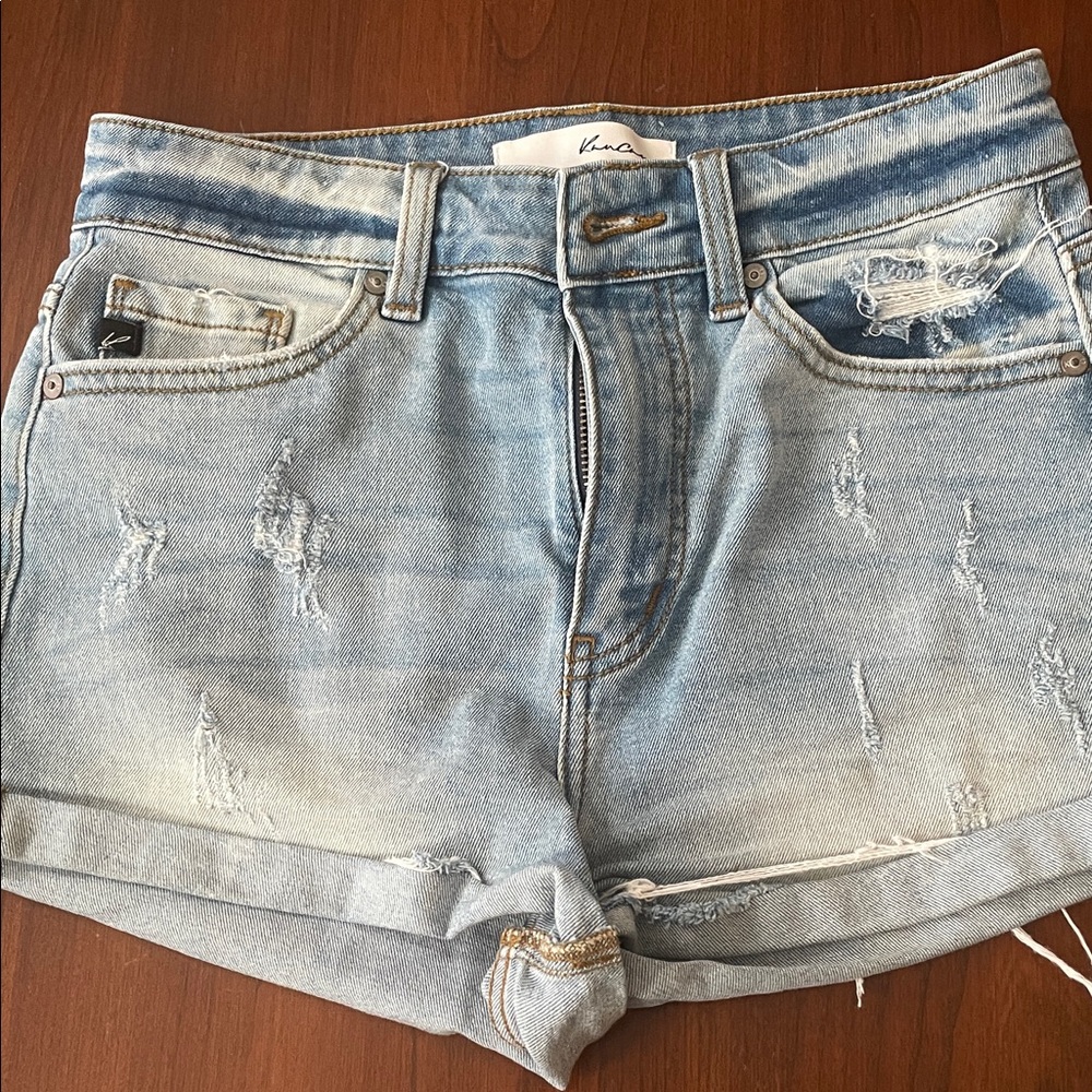 KanCan Light Blue Distressed Jean Shorts